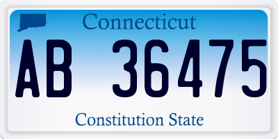 CT license plate AB36475