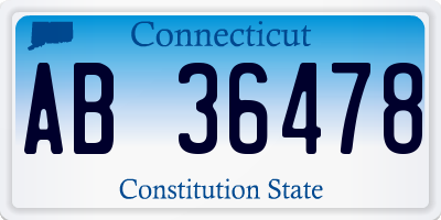 CT license plate AB36478