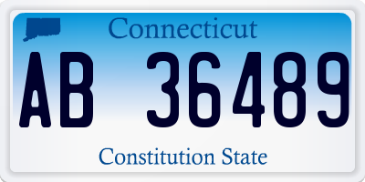 CT license plate AB36489