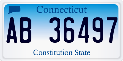 CT license plate AB36497