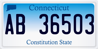 CT license plate AB36503