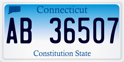 CT license plate AB36507