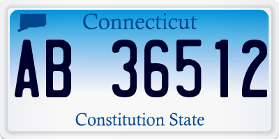 CT license plate AB36512