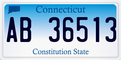 CT license plate AB36513