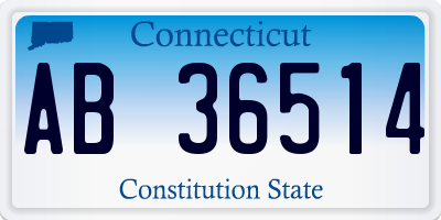 CT license plate AB36514