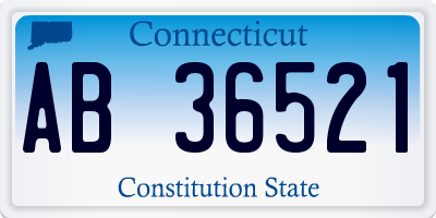 CT license plate AB36521