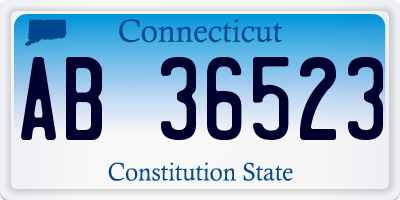 CT license plate AB36523