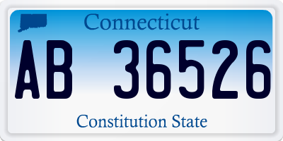 CT license plate AB36526