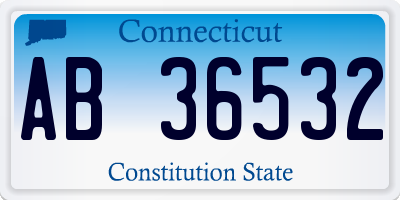 CT license plate AB36532