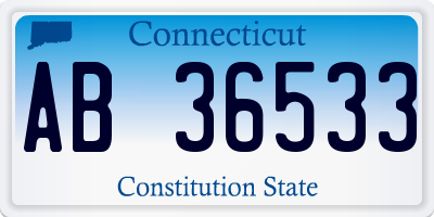 CT license plate AB36533