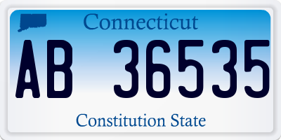 CT license plate AB36535