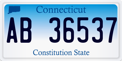 CT license plate AB36537