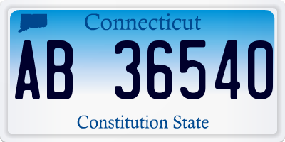 CT license plate AB36540