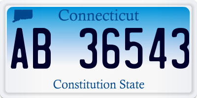 CT license plate AB36543