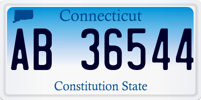 CT license plate AB36544