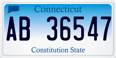 CT license plate AB36547