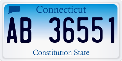 CT license plate AB36551