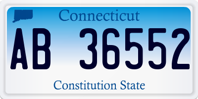 CT license plate AB36552