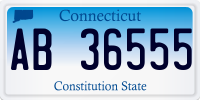 CT license plate AB36555