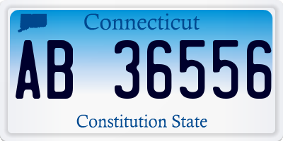 CT license plate AB36556