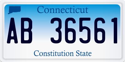 CT license plate AB36561