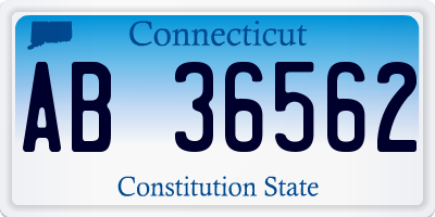 CT license plate AB36562