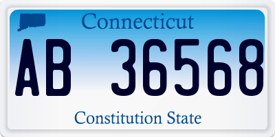 CT license plate AB36568