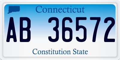 CT license plate AB36572