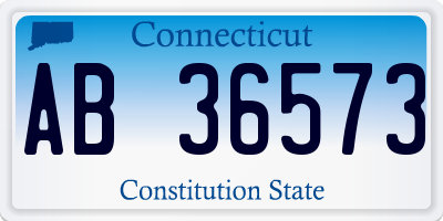 CT license plate AB36573