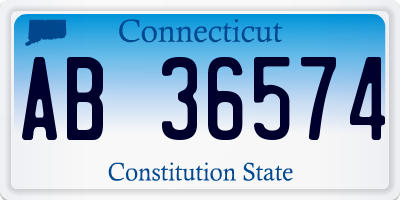 CT license plate AB36574