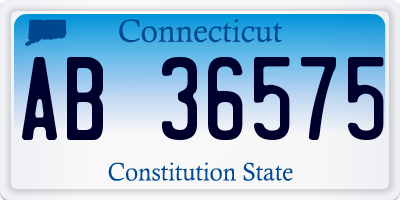 CT license plate AB36575