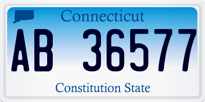 CT license plate AB36577