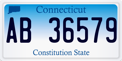 CT license plate AB36579