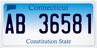 CT license plate AB36581