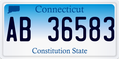 CT license plate AB36583