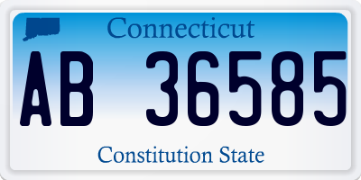 CT license plate AB36585