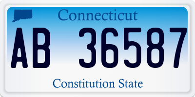 CT license plate AB36587