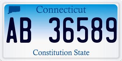 CT license plate AB36589