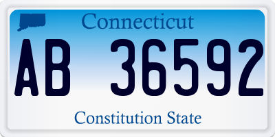 CT license plate AB36592