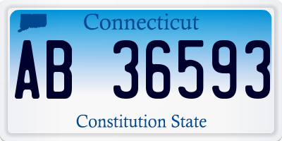 CT license plate AB36593