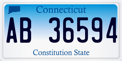 CT license plate AB36594