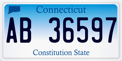 CT license plate AB36597