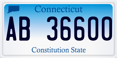 CT license plate AB36600