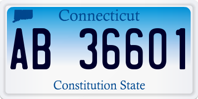 CT license plate AB36601