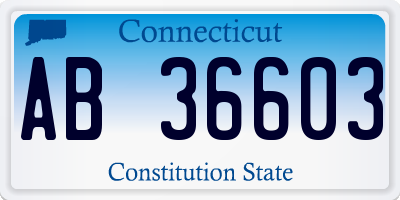 CT license plate AB36603