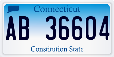 CT license plate AB36604