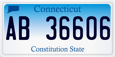 CT license plate AB36606