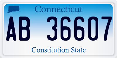 CT license plate AB36607