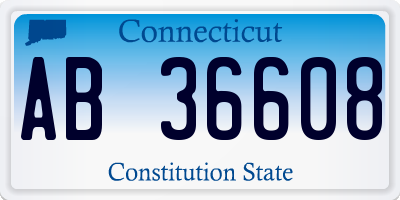 CT license plate AB36608