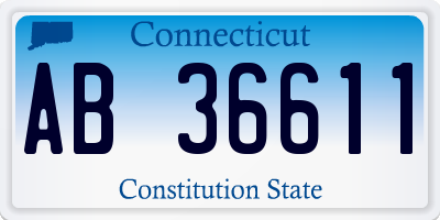 CT license plate AB36611